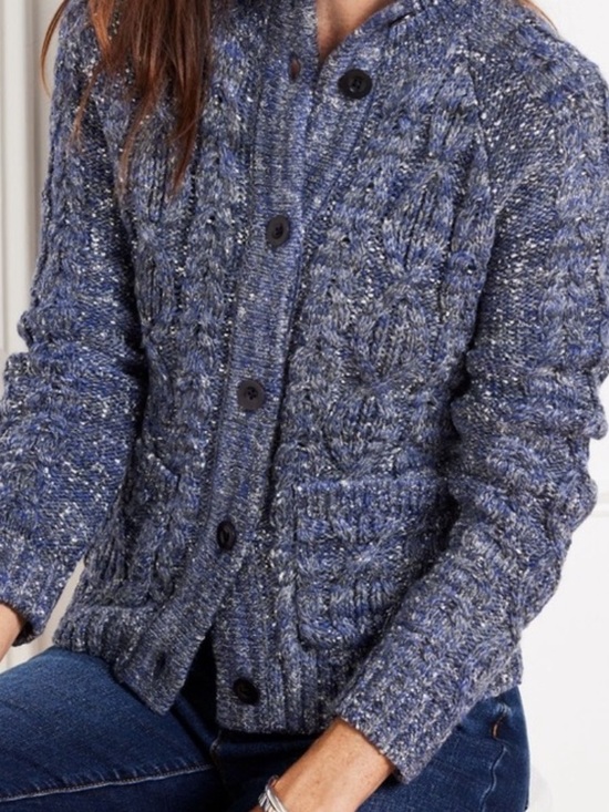 Talbots Sweaters - NWT Talbots Blue Metallic Tweed Mockneck Cabin Lake Cozy Classic Sweater Size M